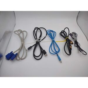 Assorted‎ Cables Lot VGA USB A & B Phone Cord Data Connector Wire Cables